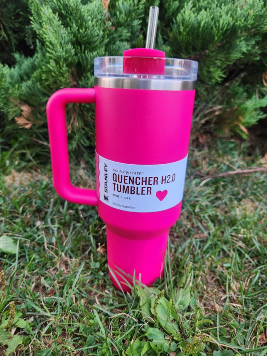 Stanley Quencher H2.0 40oz Tumbler with Handle & Straw – Hot Pink