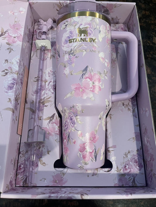 Stanley x LoveShackFancy Quencher H2.0 40oz Tumbler – Lavender Floral Limited Edition Gift Set